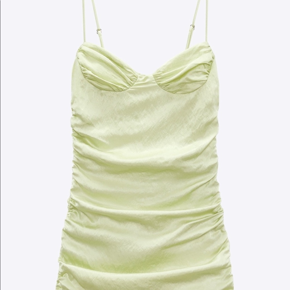 Zara ruched satin dress